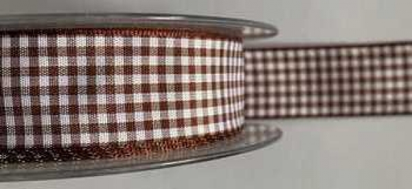 Karo Taftband, braun